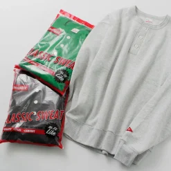 HEALTHKNIT Sweatshirts^/ Classic Sweatshirt Henley Neck Long Sleeve