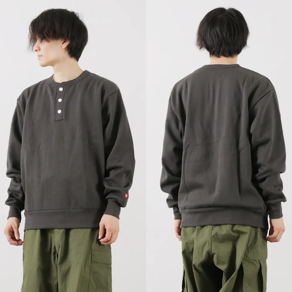 HEALTHKNIT Sweatshirts^/ Classic Sweatshirt Henley Neck Long Sleeve