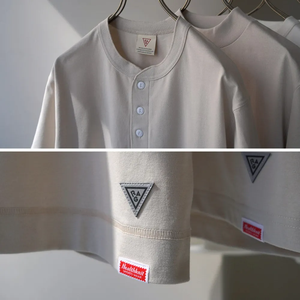 HEALTHKNIT T-Shirts^/ x RAGHenry Neck T-shirt