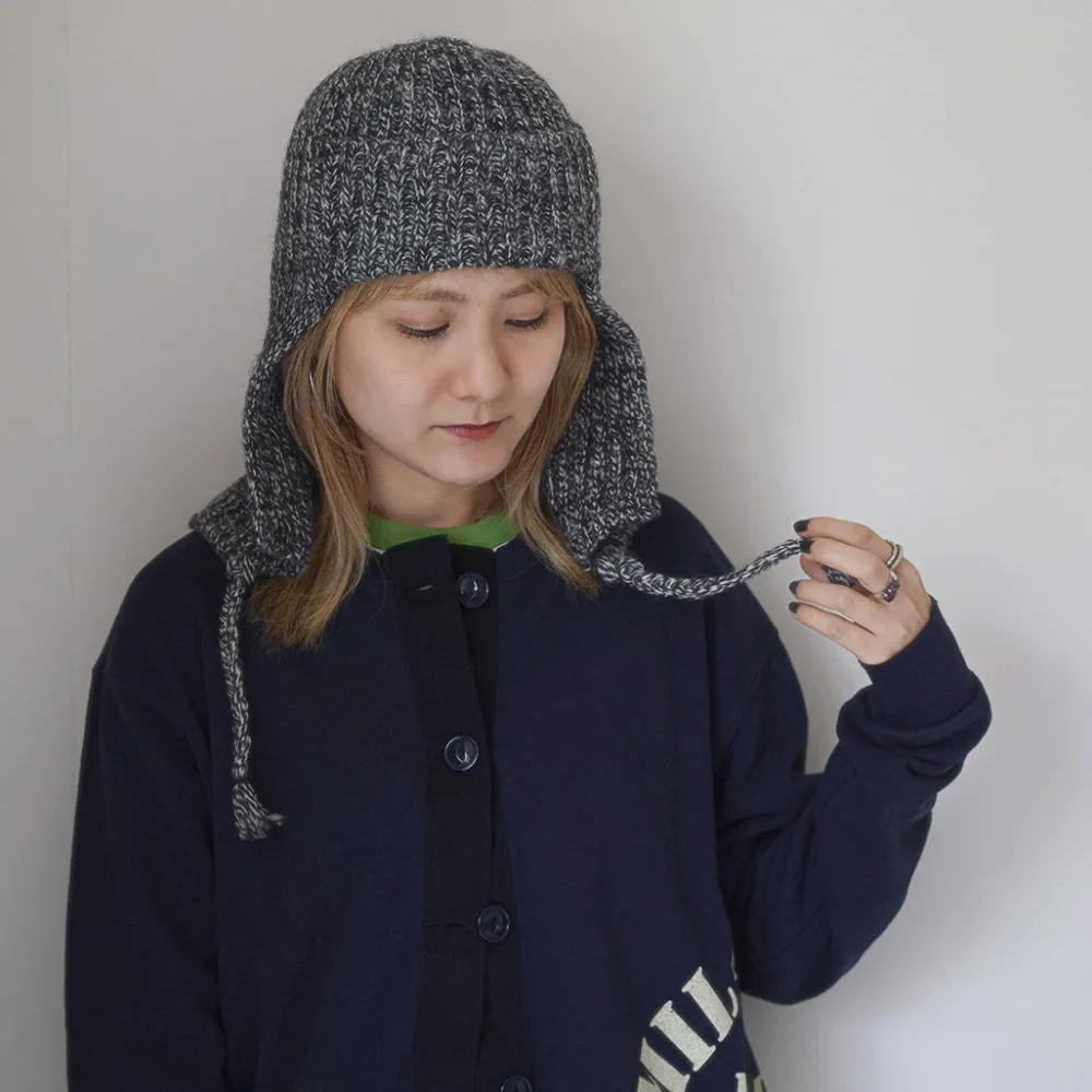 HICOSAKA Hats^/ Knit Flight Cap