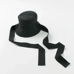HICOSAKA Hats^/ Paper Knit Bucket Ribbon Hat black