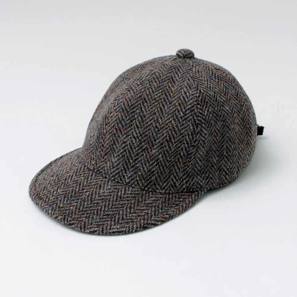 HIGHER Hats^/ Harris Tweed Herringbone Cap HT24035
