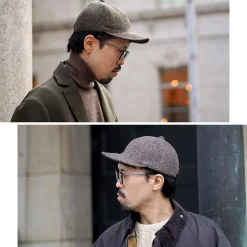 HIGHER Hats^/ Harris Tweed Herringbone Cap HT24035