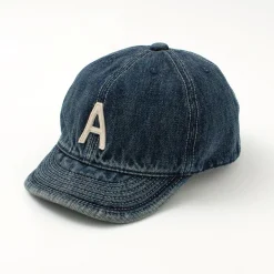 HIGHER Hats^/ Selvage denim cap with initials badge