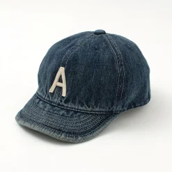 HIGHER Hats^/ Selvage denim cap with initials badge