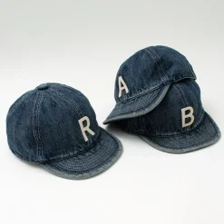 HIGHER Hats^/ Selvage denim cap with initials badge