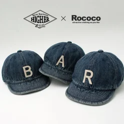 HIGHER Hats^/ Selvage denim cap with initials badge