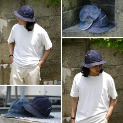 HIGHER Hats^/ Selvage Panel 6 Hat - Onewashed denim