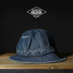 HIGHER Hats^/ Selvage Denim Panel 6 Hat - Used finish used-wash