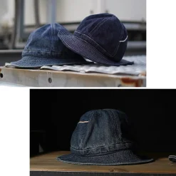 HIGHER Hats^/ Selvage Denim Panel 6 Hat - Used finish used-wash