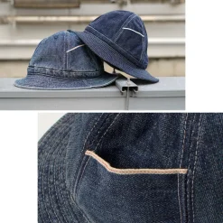 HIGHER Hats^/ Selvage Denim Panel 6 Hat - Used finish used-wash