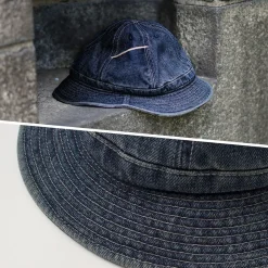 HIGHER Hats^/ Selvage Denim Panel 6 Hat - Used finish used-wash