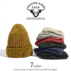 HIGHLAND 2000 Hats^/ Cotton Linen Short Knitsted Cap