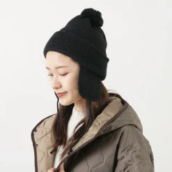 HIGHLAND 2000 Hats^/ 3G Solid Bobcap Double Ear Cover and Pom Pom and Chin Rope (20cm)