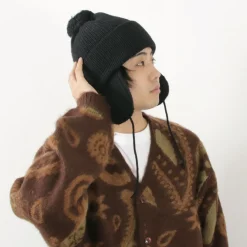 HIGHLAND 2000 Hats^/ 3G Solid Bobcap Double Ear Cover and Pom Pom and Chin Rope (20cm)