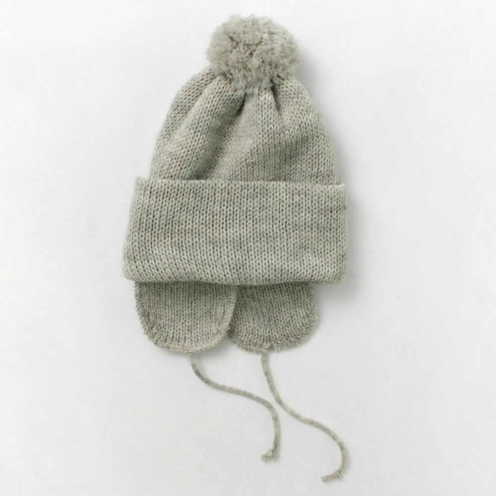 HIGHLAND 2000 Hats^/ 3G Solid Bobcap Double Ear Cover and Pom Pom and Chin Rope (20cm)