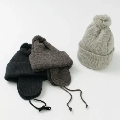 HIGHLAND 2000 Hats^/ 3G Solid Bobcap Double Ear Cover and Pom Pom and Chin Rope (20cm)