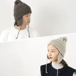 HIGHLAND 2000 Hats^/ 3G Solid Bobcap Double Ear Cover and Pom Pom and Chin Rope (20cm)