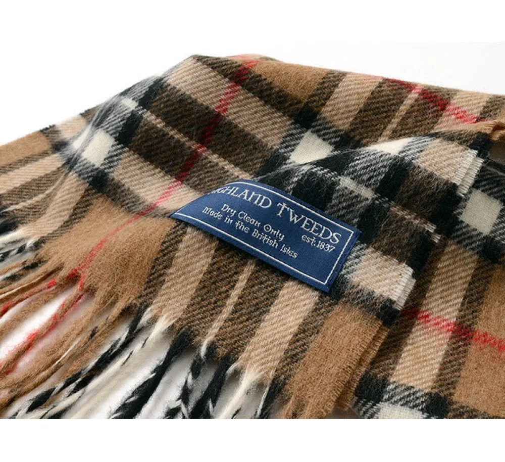 HIGHLAND TWEEDS Scarfs^/ Lamb Wool Check Scarf