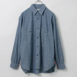 ILL ONE EIGHTY Shirts^/ Chambray Work Shirt lightblue