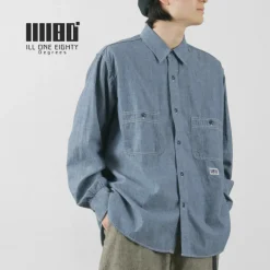 ILL ONE EIGHTY Shirts^/ Chambray Work Shirt lightblue