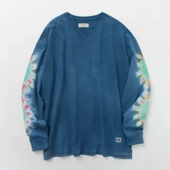 ILL ONE EIGHTY T-Shirts^/ Tie-Dye Long Sleeve T-Shirt navy