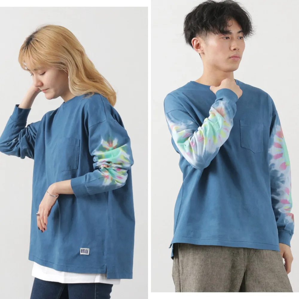 ILL ONE EIGHTY T-Shirts^/ Tie-Dye Long Sleeve T-Shirt navy
