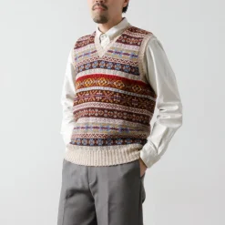 JAMIESONS Knits^/ Fair Isle V-neck Vest