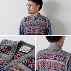 JAMIESONS Knits^/ Fair Isle V-neck Vest