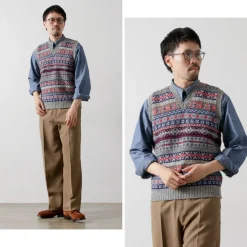 JAMIESONS Knits^/ Fair Isle V-neck Vest
