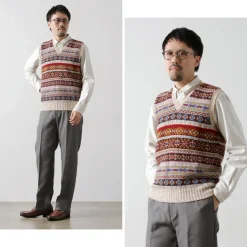 JAMIESONS Knits^/ Fair Isle V-neck Vest