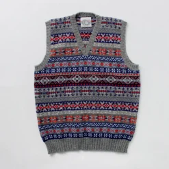 JAMIESONS Knits^/ Fair Isle V-neck Vest