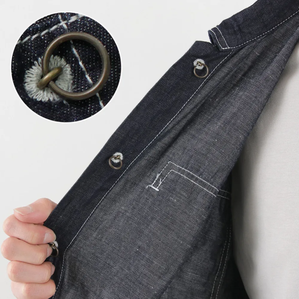 JAPAN BLUE JEANS Jackets^/ Cotton Linen Denim Faux Army Pullover Jacket indigo