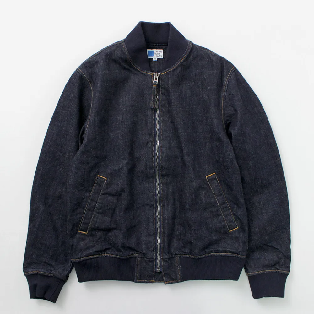 JAPAN BLUE JEANS Jackets^/ 13.5oz Crunch Denim Bomber Jacket indigo