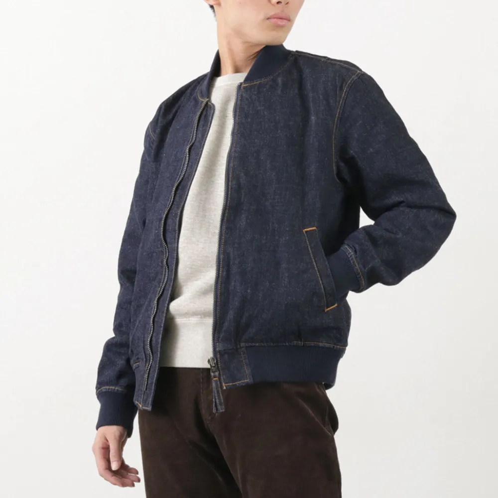 JAPAN BLUE JEANS Jackets^/ 13.5oz Crunch Denim Bomber Jacket indigo