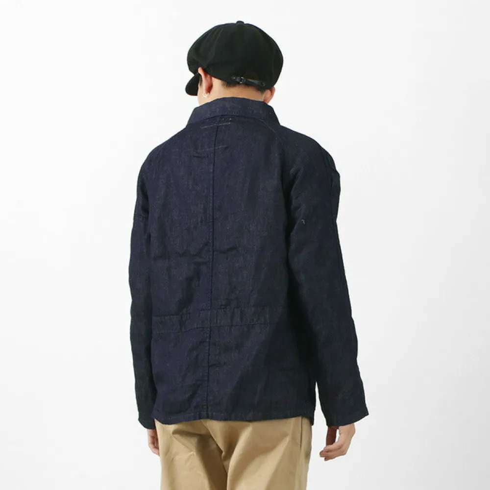 JAPAN BLUE JEANS Jackets^/ RJB7070 Summer French Coverall Jacket Cotton Linen Denim indigo