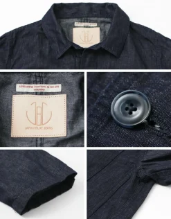 JAPAN BLUE JEANS Jackets^/ RJB7070 Summer French Coverall Jacket Cotton Linen Denim indigo