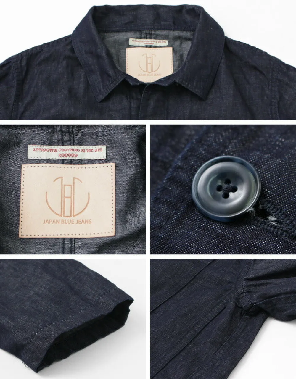JAPAN BLUE JEANS Jackets^/ RJB7070 Summer French Coverall Jacket Cotton Linen Denim indigo