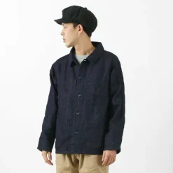 JAPAN BLUE JEANS Jackets^/ RJB7070 Summer French Coverall Jacket Cotton Linen Denim indigo