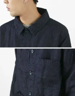 JAPAN BLUE JEANS Jackets^/ RJB7070 Summer French Coverall Jacket Cotton Linen Denim indigo