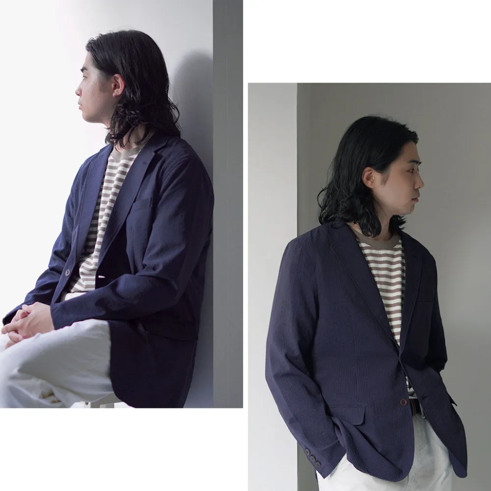 JAPAN BLUE JEANS Jackets^/ Seersucker Summer Unconstracted Jacket