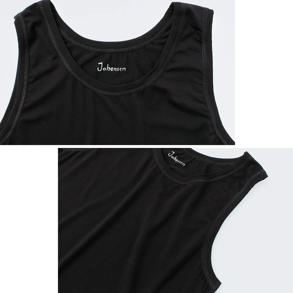 JOHA T-Shirts^/ Organic bamboo stretch undershirt tank top black