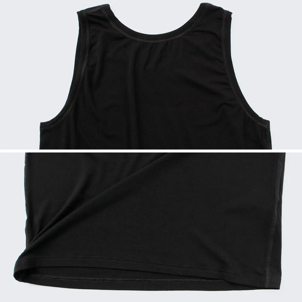 JOHA T-Shirts^/ Organic bamboo stretch undershirt tank top black