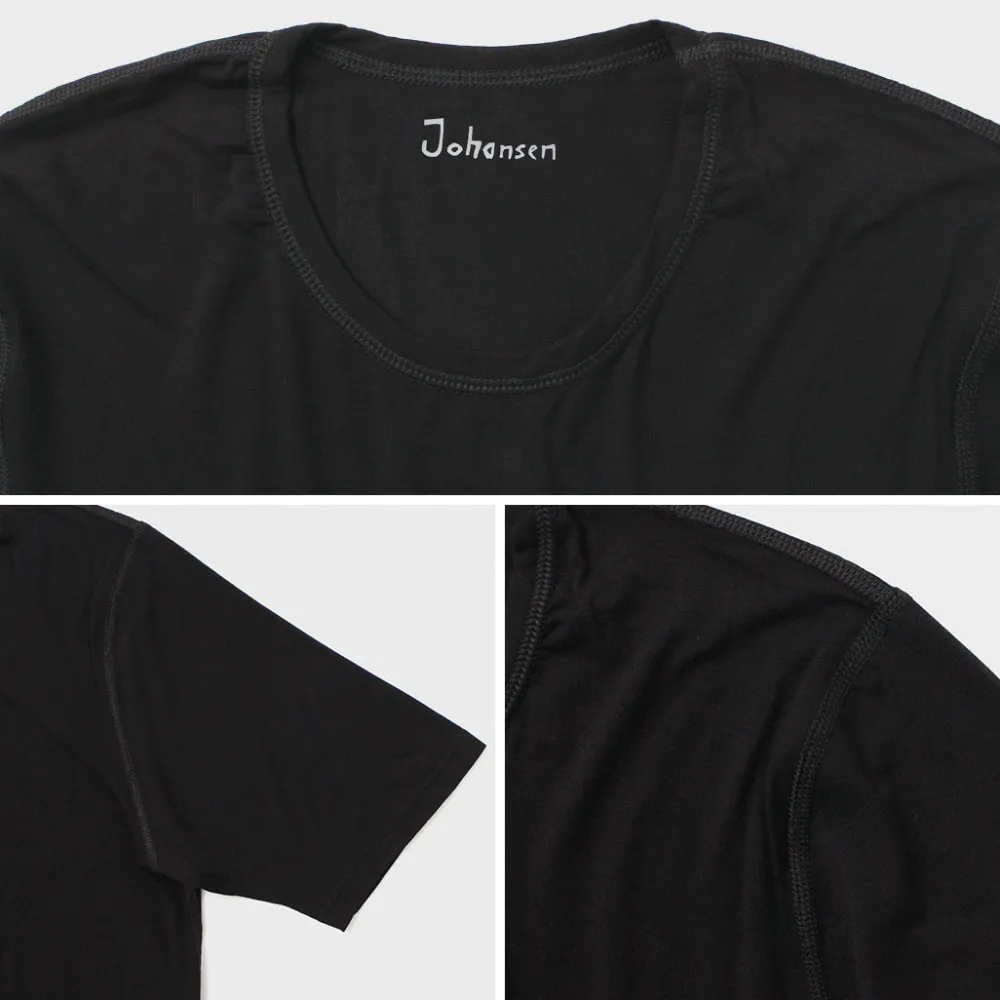 JOHA T-Shirts^/ Organic Bamboo Stretch T-Shirt black