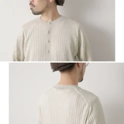 JOHN SMEDLEY Knits^/ A4713 30G Henry Neck Ribbed Sweater