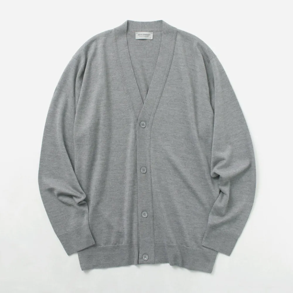 JOHN SMEDLEY Cardigans^/ Merino Wool 24 Gauge V-Neck Knit Cardigan