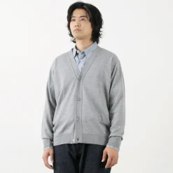 JOHN SMEDLEY Cardigans^/ Merino Wool 24 Gauge V-Neck Knit Cardigan