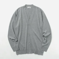 JOHN SMEDLEY Cardigans^/ Merino Wool 24 Gauge V-Neck Knit Cardigan