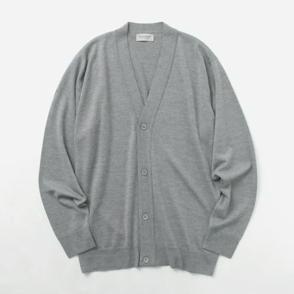 JOHN SMEDLEY Cardigans^/ Merino Wool 24 Gauge V-Neck Knit Cardigan