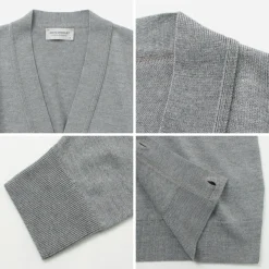 JOHN SMEDLEY Cardigans^/ Merino Wool 24 Gauge V-Neck Knit Cardigan